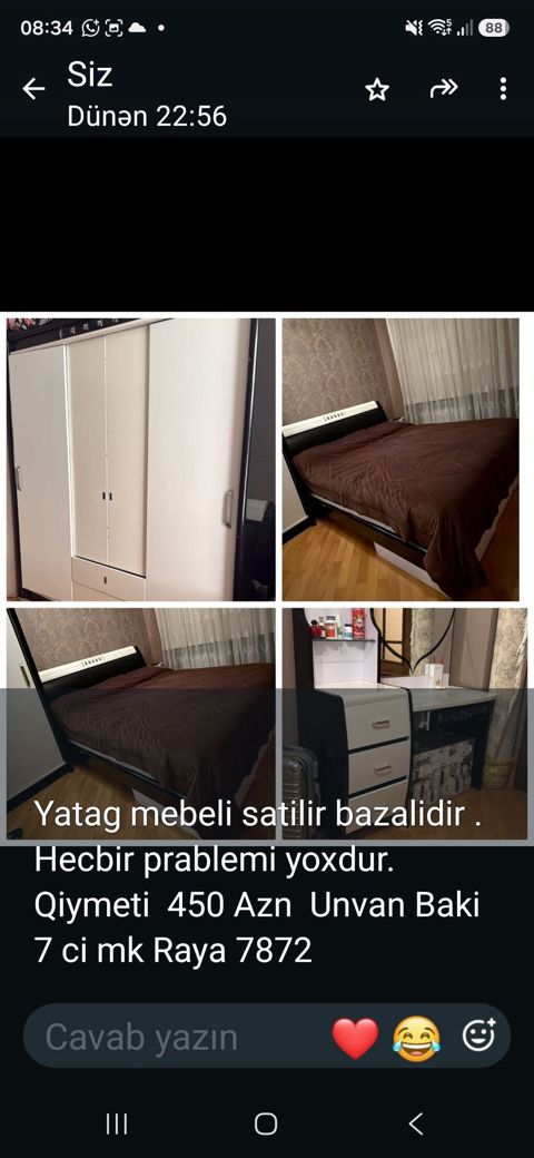 Yataq mebeli dəsti satılır – bazalı. Dəst tərkibi: - Bazalı — Sumqayıt