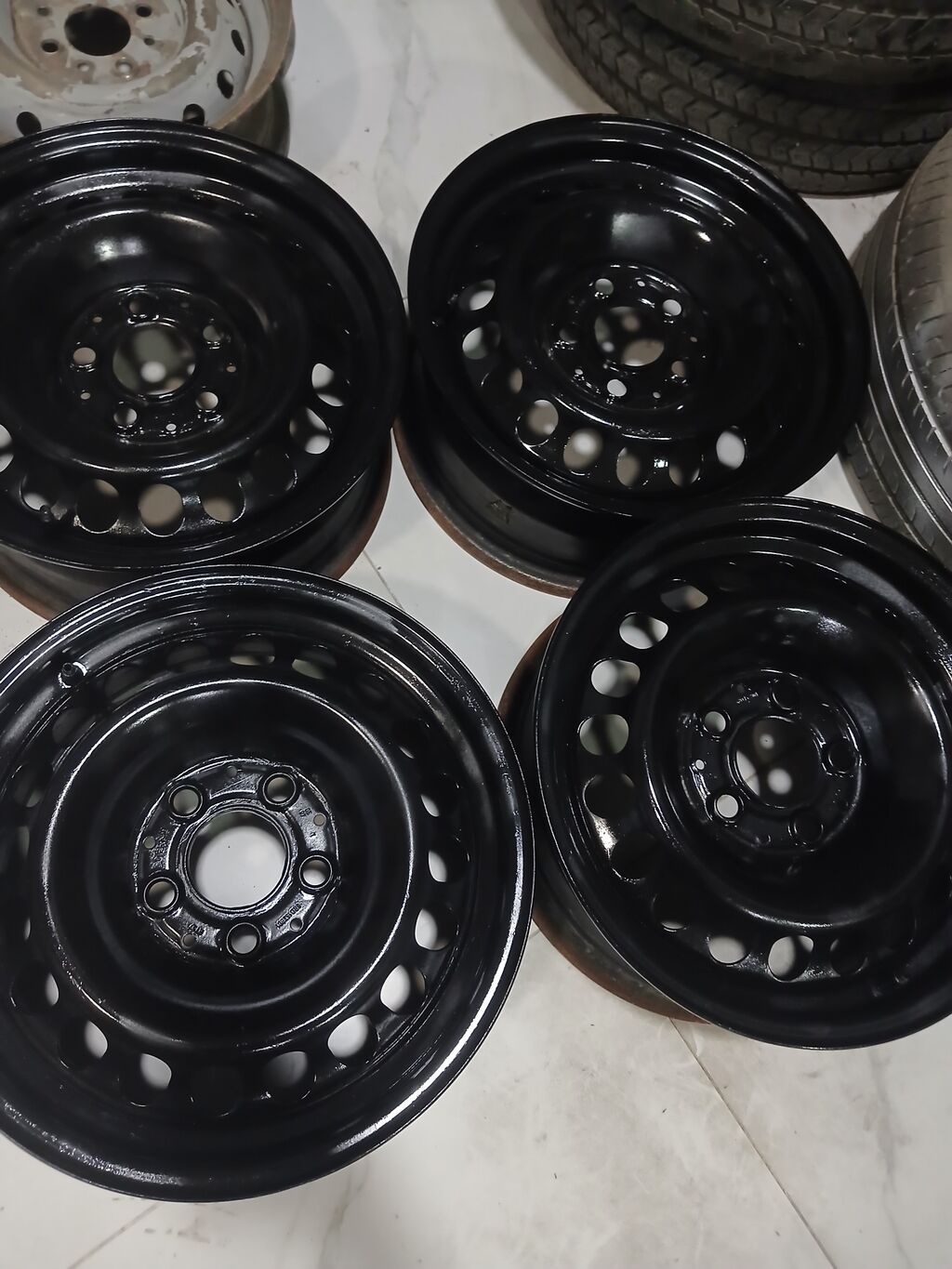 satlir: 4 ədəd qara rəngli5 bolt polad disk komplekti — Diskləri, Mehdiabad (3)
