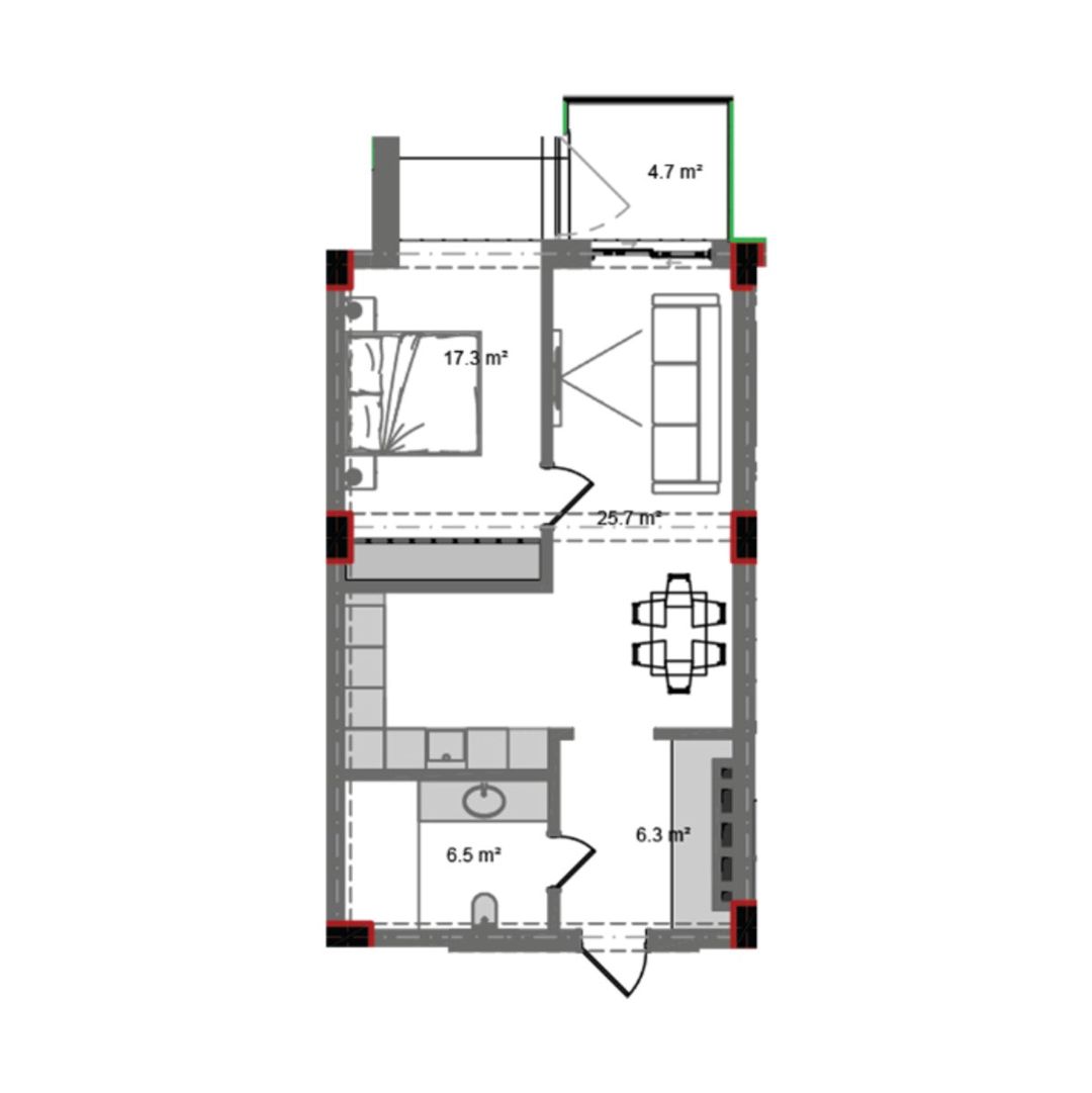 Satılır 2 otaqlı yeni tikili 72.1 m² — Mənzil, Bakı (7)
