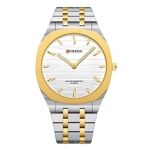 Kişi qol saatı Curren C 8444 Silver Gold White — Bakı
