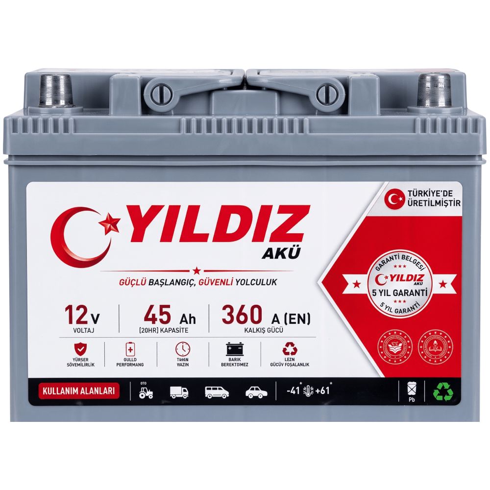 Avtomobil üçün akkumulyator Yıldız 45AH-360 SAE — Akkumulyatorlar, Bakı