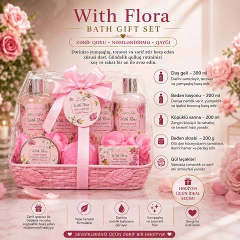 Hədiyyə dəsti qadınlar üçün With Flora, 6 əd — Bakı