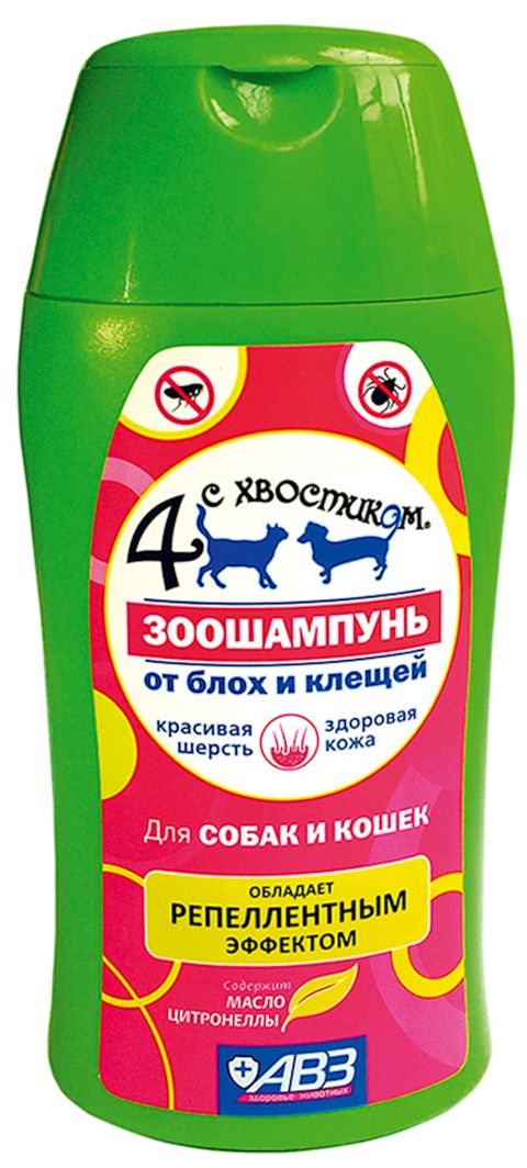 Şampun "АВЗ Четыре с хвостиком" itlər və pişiklər üçün, birə və gənə əleyhinə, 180 ml — Bakı