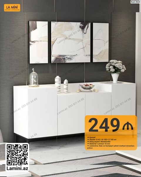 La Mini – Komod - Model kodu: 3664 - Ölçülər: D 42 H 100 E 160 sm — Bakı