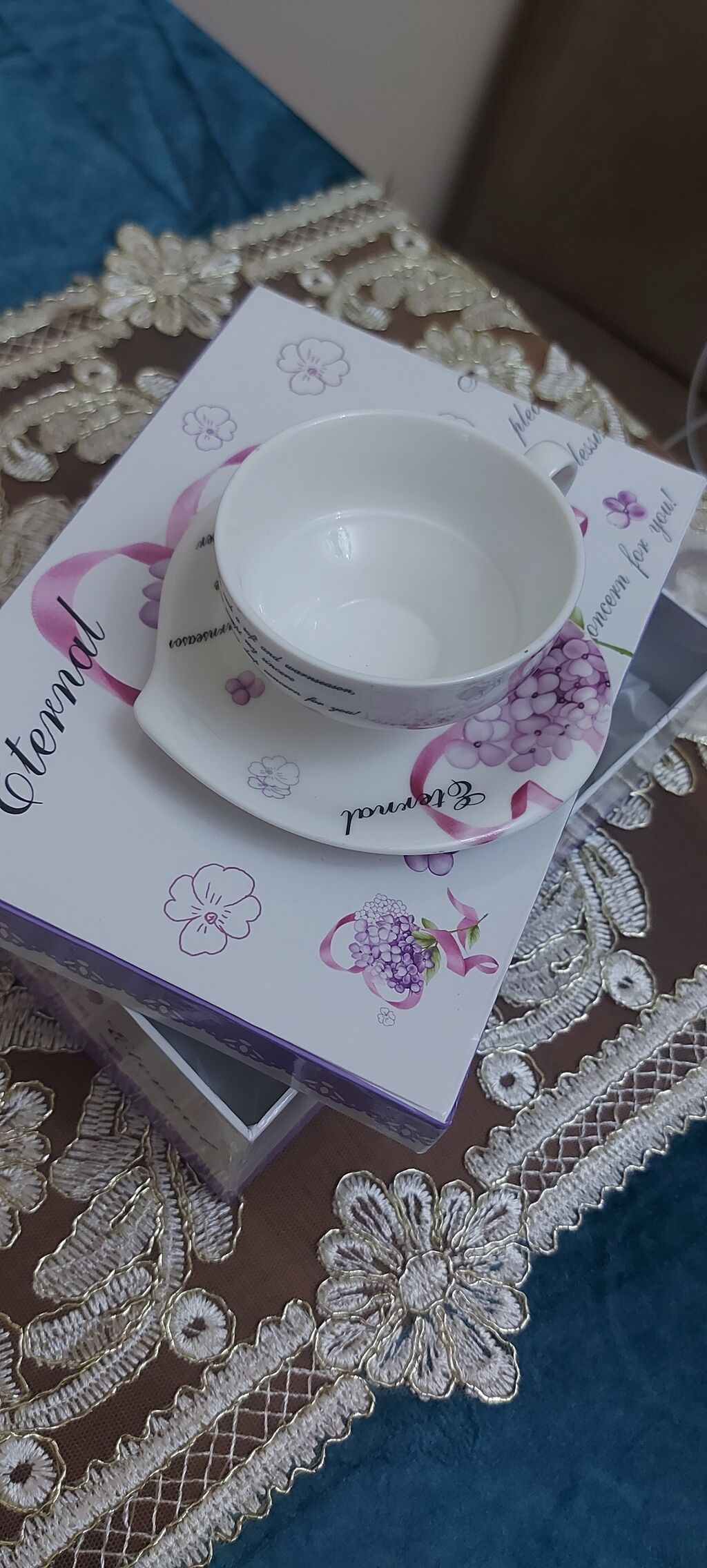 Çay dəsti, rəng - Ağ, Farfor — Süfrə qabı, Bakı (2)