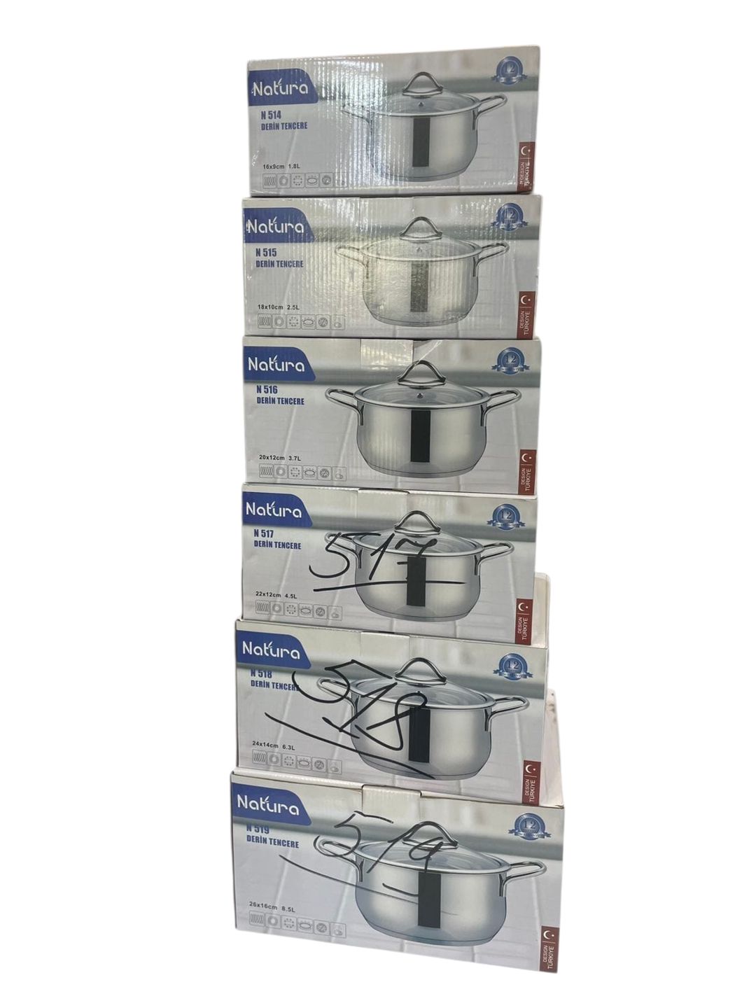 Qazan Natura, paslanmayan polad, gümüşü, 6.3 l — Mallar, Bakı (2)