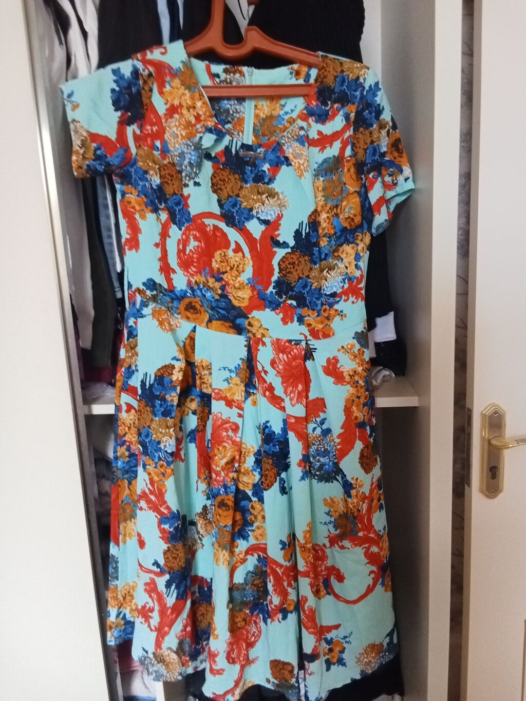 Çiçək naxışlı uzun don - Model: Uzun maxi don - Rənglər: Ağ fon — Gündəlik paltarlar, Digah (4)