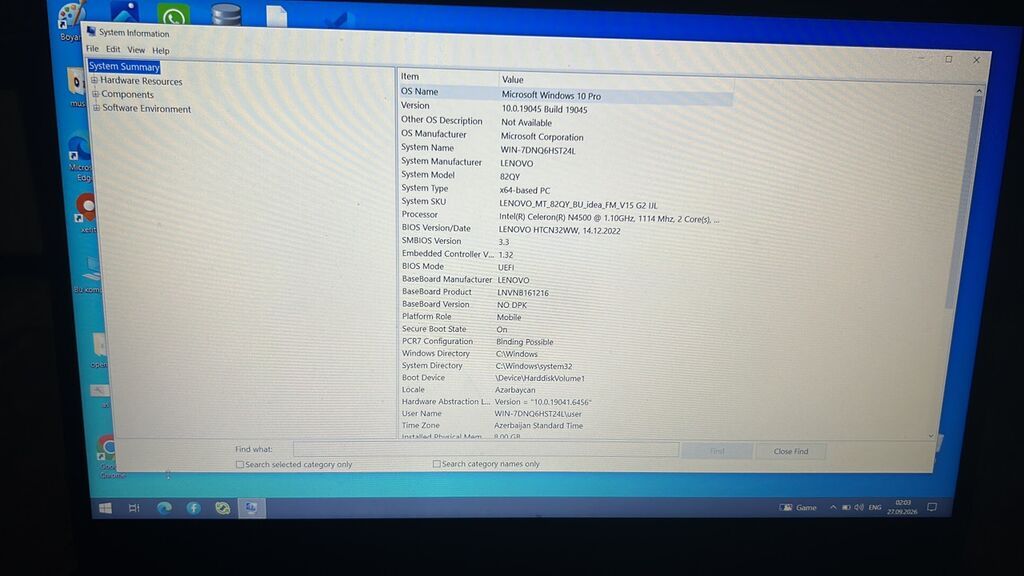 Lenovo V15 G2 IJL 82QY - 8GB RAM - Qutusu + mausu var — Lenovo, Bakı (10)