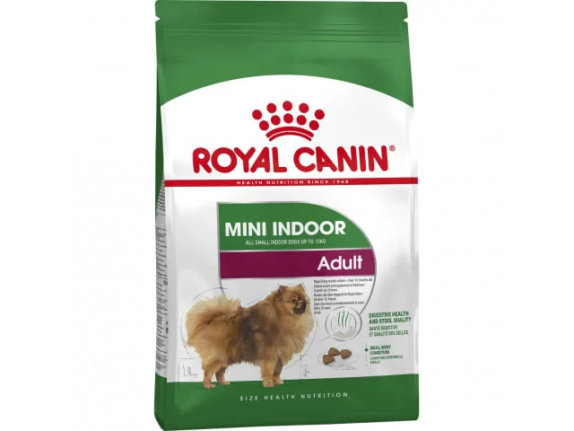 Royal Canin Mini Indoor Adult, evdə yaşayan kiçik cinsli yetkin itlər üçün tam rasionlu yem (bütöv kisə, 7,5 kq) — Heyvan malları, Bakı
