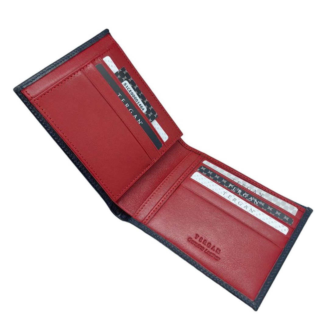 Kişilər üçün dəri pul kisəsi Tergan TERGAN_1464_BLUE-RED_1, qara/qırmızı — Mallar, Bakı (3)