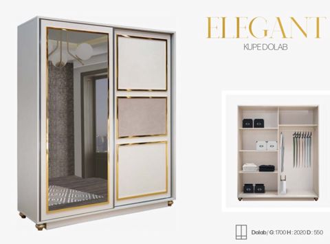 Şkaf-kupe Elegant AL-63, 170x202x55 sm, bej — Bakı