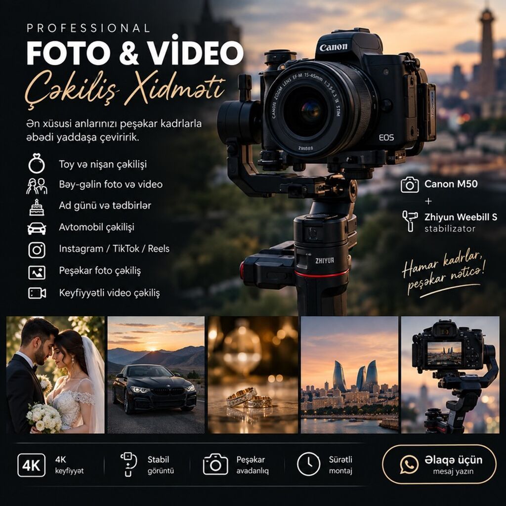 Peşəkar Foto və Video Çəkiliş Xidməti Xüsusi anlarınızı estetik və — Foto, video xidmətləri, Zaqatala