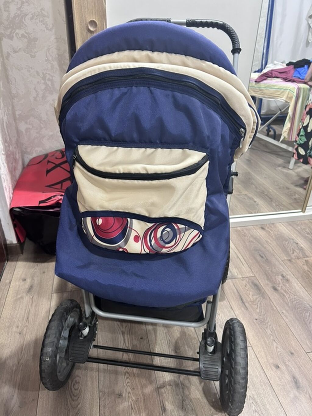 Uşaq arabası – çoxfunksiyalı, rahat və praktik model - Rəng: göy/krem — Arabalalar, Bakı (6)