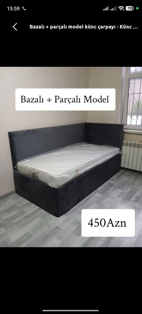 Yeni, Təknəfərlik çarpayı, Bazalı, Matras ilə, Siyirməsiz — Digah