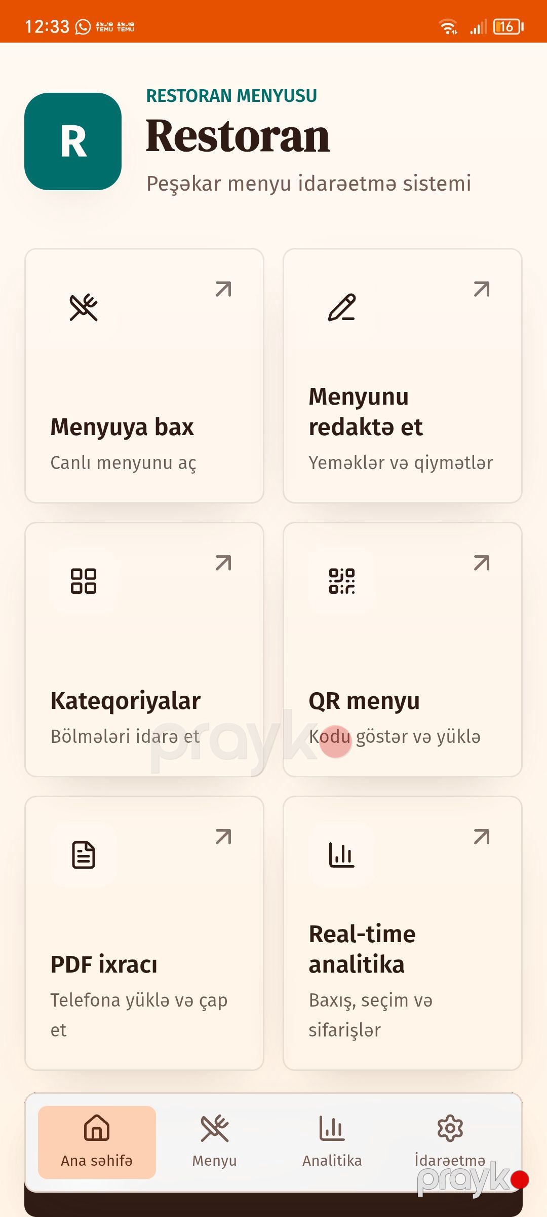 RestoCraft:Restoraran kafe üçün QR menyu proqramı — Vebsayt və tətbiqlərin yaradılması, Bakı (2)
