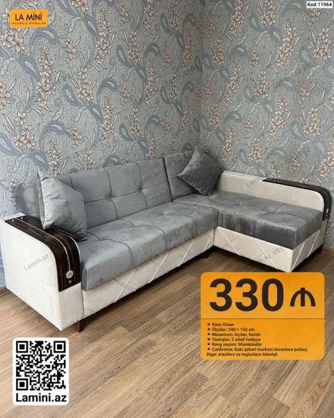 Künc divan – LA Mını - Model: Künc divan (Kod: 11964) - Ölçülər: 240 — Bakı
