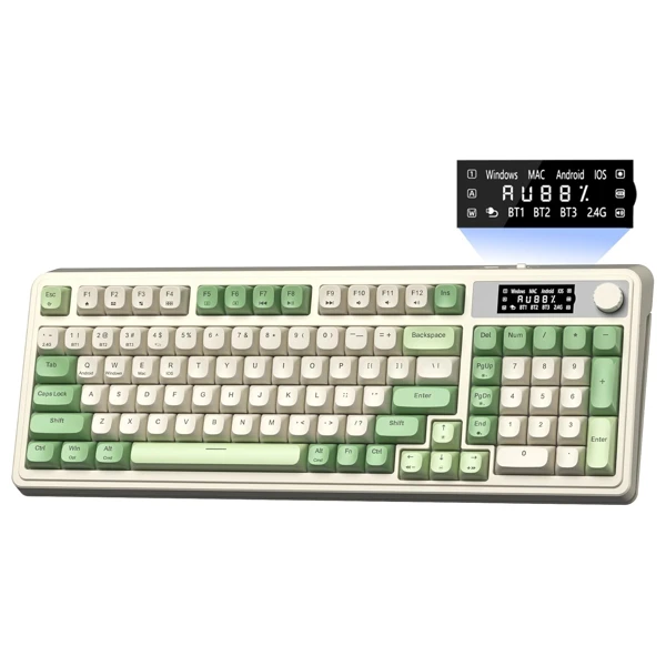 Aula S99 Pro Green White Mechanical Keyboard — Mallar, Bakı