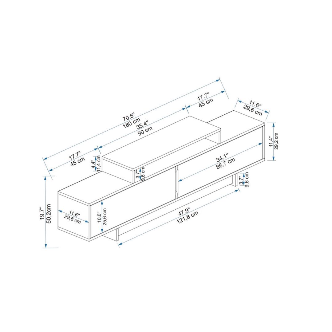 Tumba Ev Plus ev_12116057, Ldsp, ağ, qəhvəyi, 180x29.6x50.2 sm — Mallar, Bakı (3)