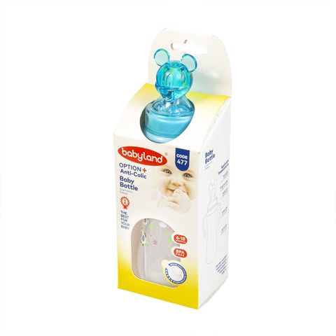Qidalanma üçün qab Baby Land Anti Colic, mavi, 240 ml — Bakı