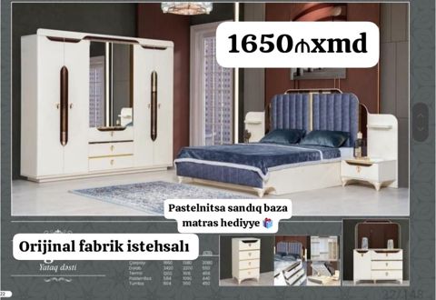 Yataq dəsti – orijinal fabrik istehsalı Komplektasiya: - 6 qapılı — Bakı