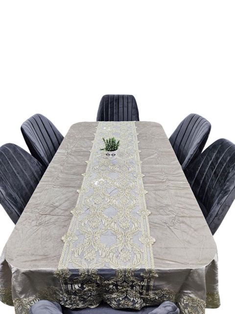 Süfrə SHA-2967, 100x150 sm, velür, boz — Bakı