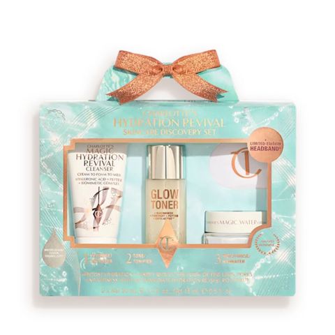 Üz qulluğu üçün kosmetika dəsti Charlotte Tilbury Hidration Revival (təmizləyici vasitə 30 ml + üz kremi 15 ml + üz toneri 30 ml) — Bakı