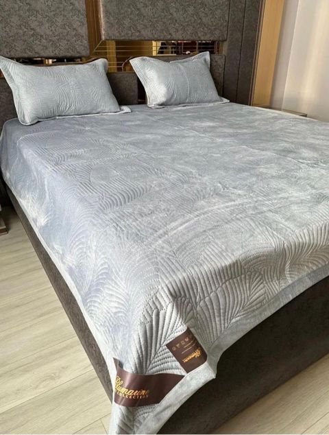 Örtük və yastıq üzü dəsti Bulumarine, yataq örtüyü, ikinəfərlik, 220×240 sm, velür — Bakı