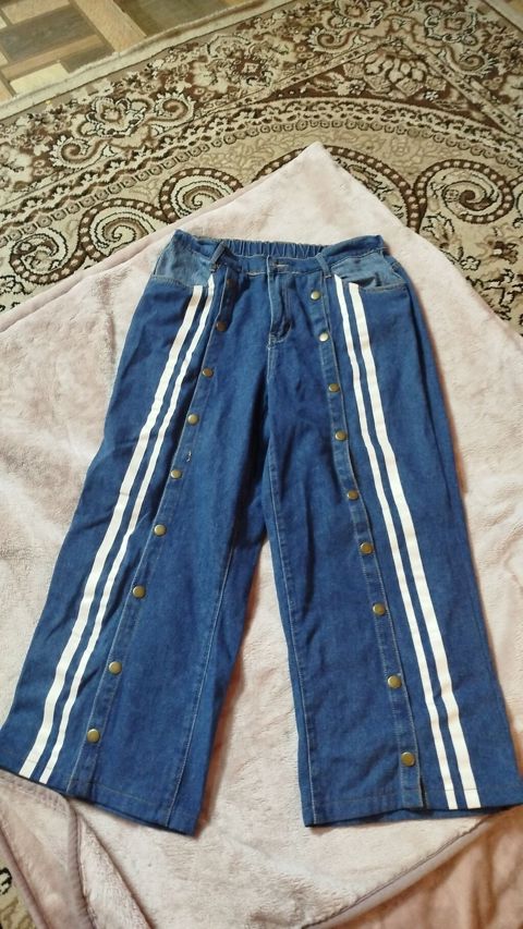 Denim idman üslublu şalvar - Material: mavi cins parça - Kəsim — Bakı