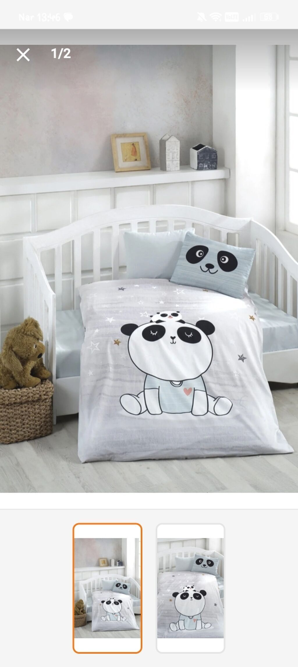 Uşaq yataq dəsti – Panda dizaynlı - Brend: Bonjardin Home - Material — Digər, Digah (2)