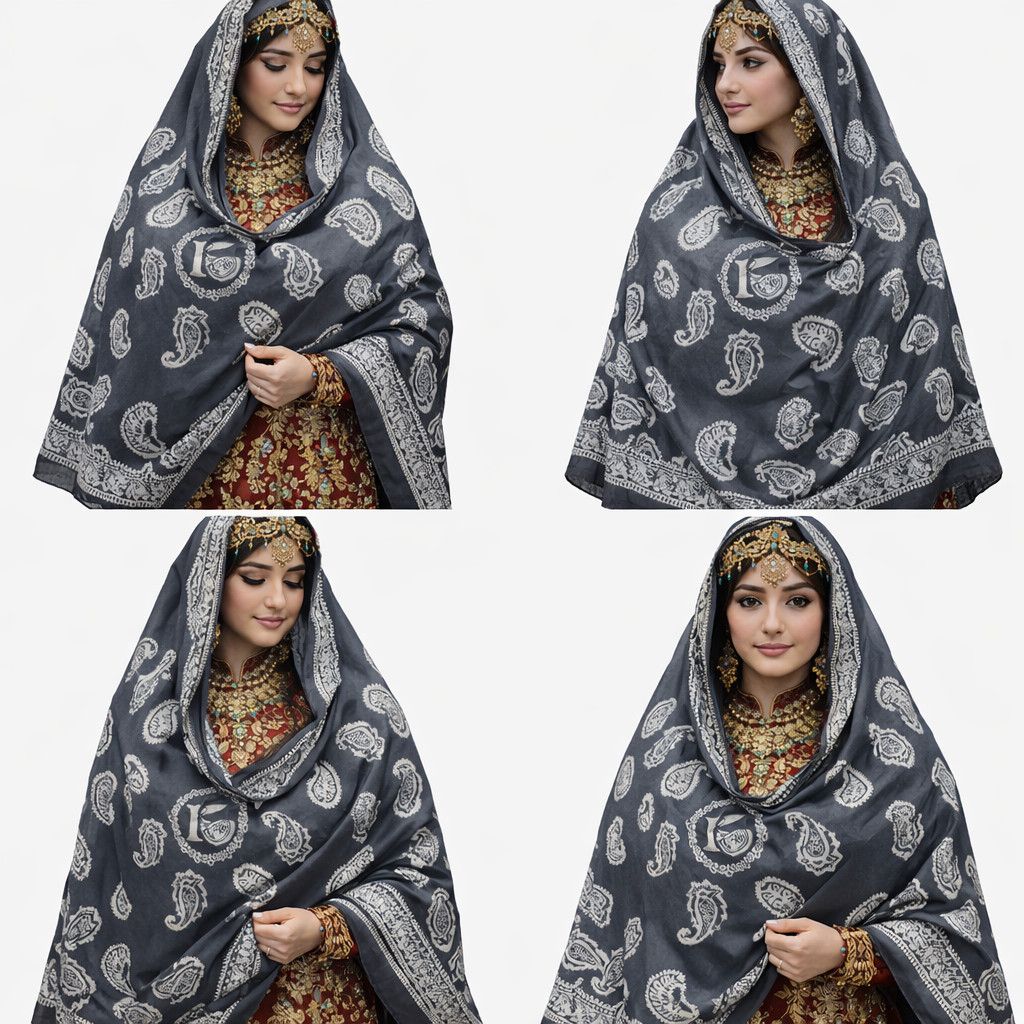 Kəlağayı 1825470, ştapel, boz, 140x140 sm — Mallar, Bakı
