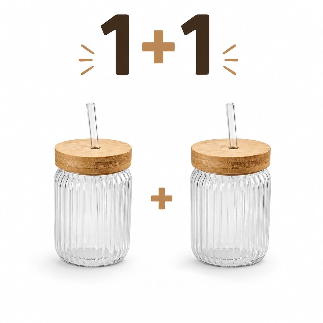 Borucuqlu stəkan 48883138, 500 ml, şüşə, şəffaf, 1 əd + 1 əd Hədiyyə — Mallar, Bakı