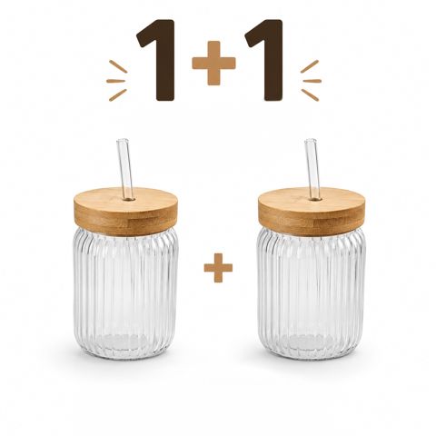 Borucuqlu stəkan 48883138, 500 ml, şüşə, şəffaf, 1 əd + 1 əd Hədiyyə — Bakı