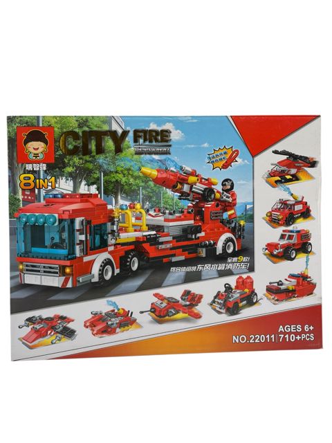 Konstruktor City Fire, plastik, 710 element, 6 yaş — Bakı