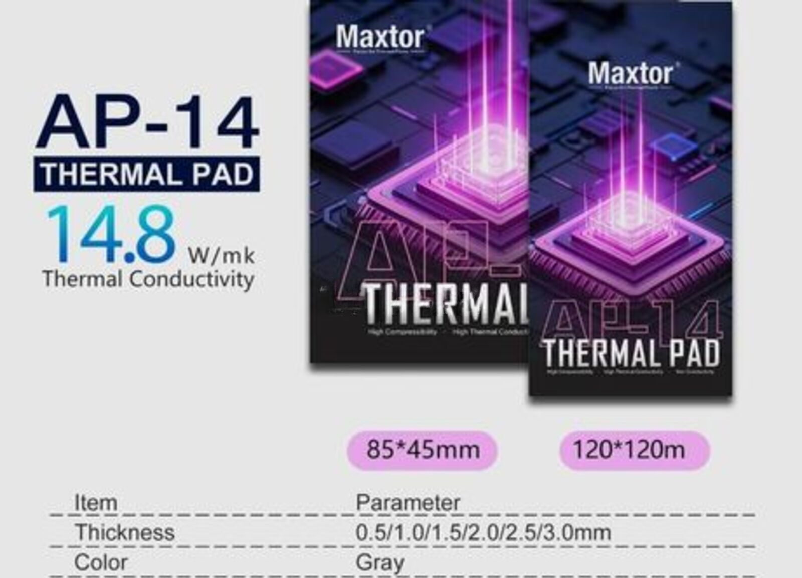 Maxtor AP-12 Termal Pad 85x45x1.0mm 14.8W/m-k — Bakı