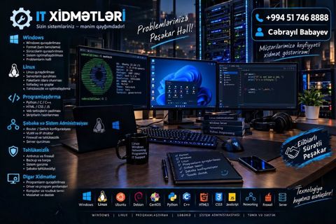 IT Xidmətləri – Peşəkar və etibarlı həllər Ünvana gətirmə ünvandan — Bakı