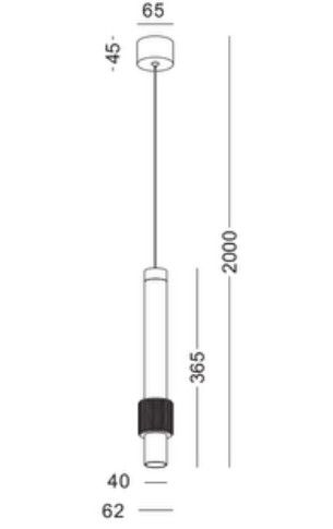 Asma çıraq Cree COB 1304, 2x6W, 3000K, 1000 lm, qara, aluminium, IP20, D62x365mm - LSP702-BK — Mallar, Bakı (2)