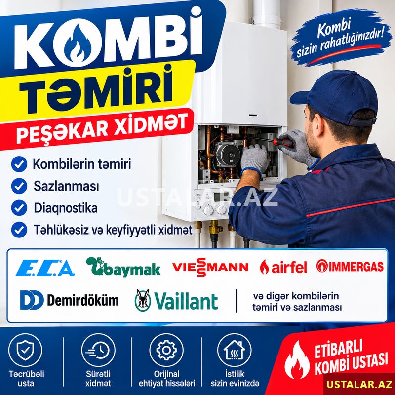 Kombi təmiri — Kombi, qazanca və su isitici təmiri, Bakı