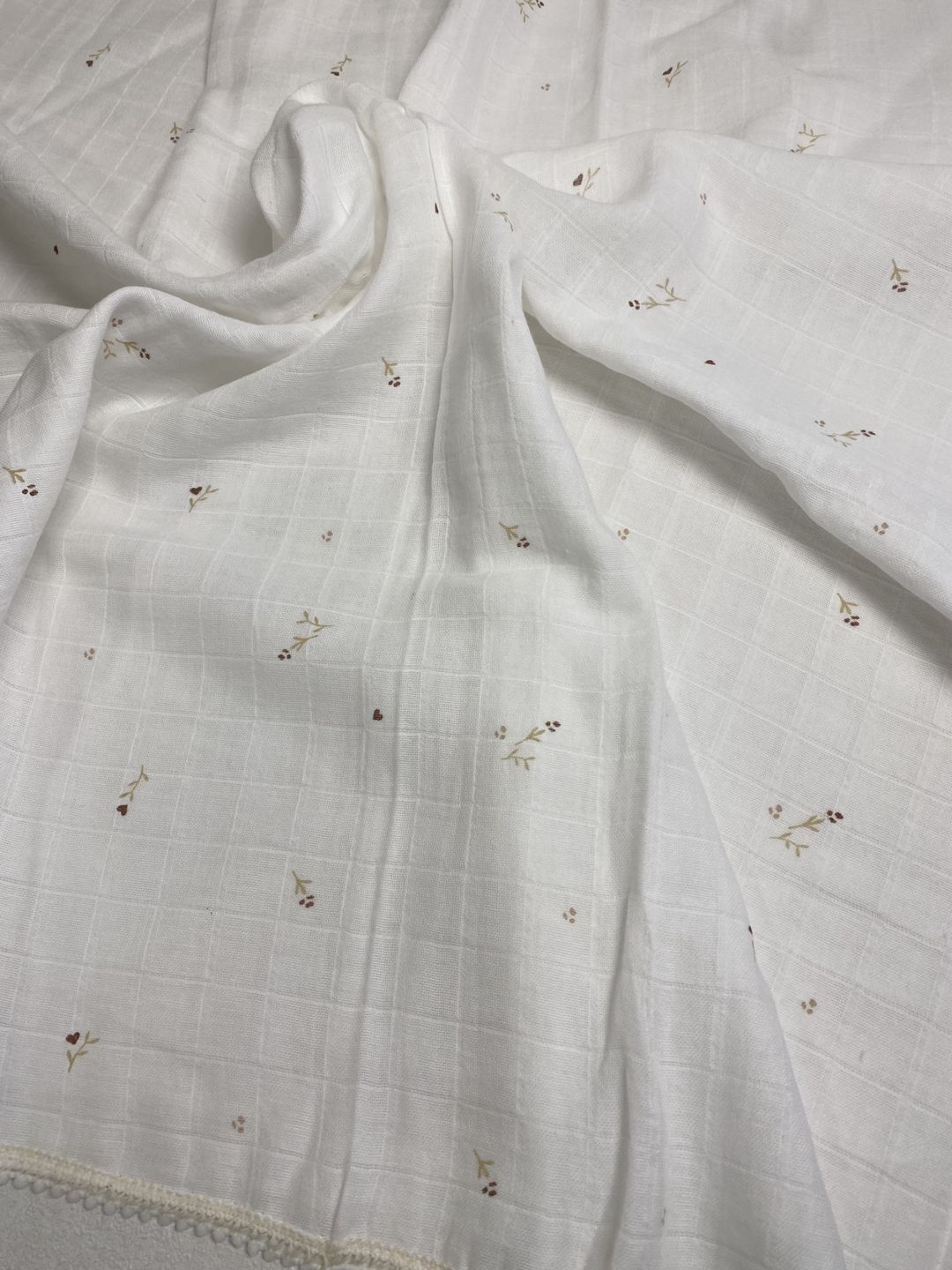 Uşaq örtüyü RK44, muslin, ağ, 80x100 sm — Mallar, Bakı (2)