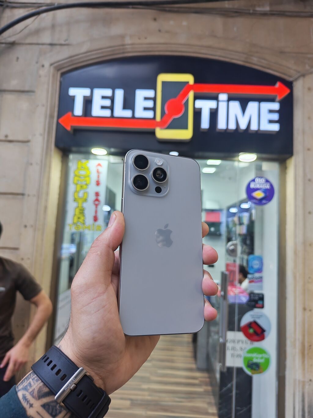 IPhone 15 Pro Max, 256 GB, Natural Titanium, Zəmanət, Simsiz şarj, Face ID — Apple iPhone, Bakı