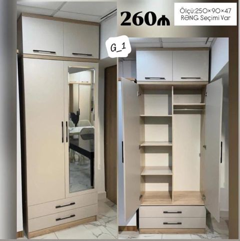 Dolab modeli G_1 Ölçü: 250 90 47 sm Yığcam və funksional dizayna — Sumqayıt