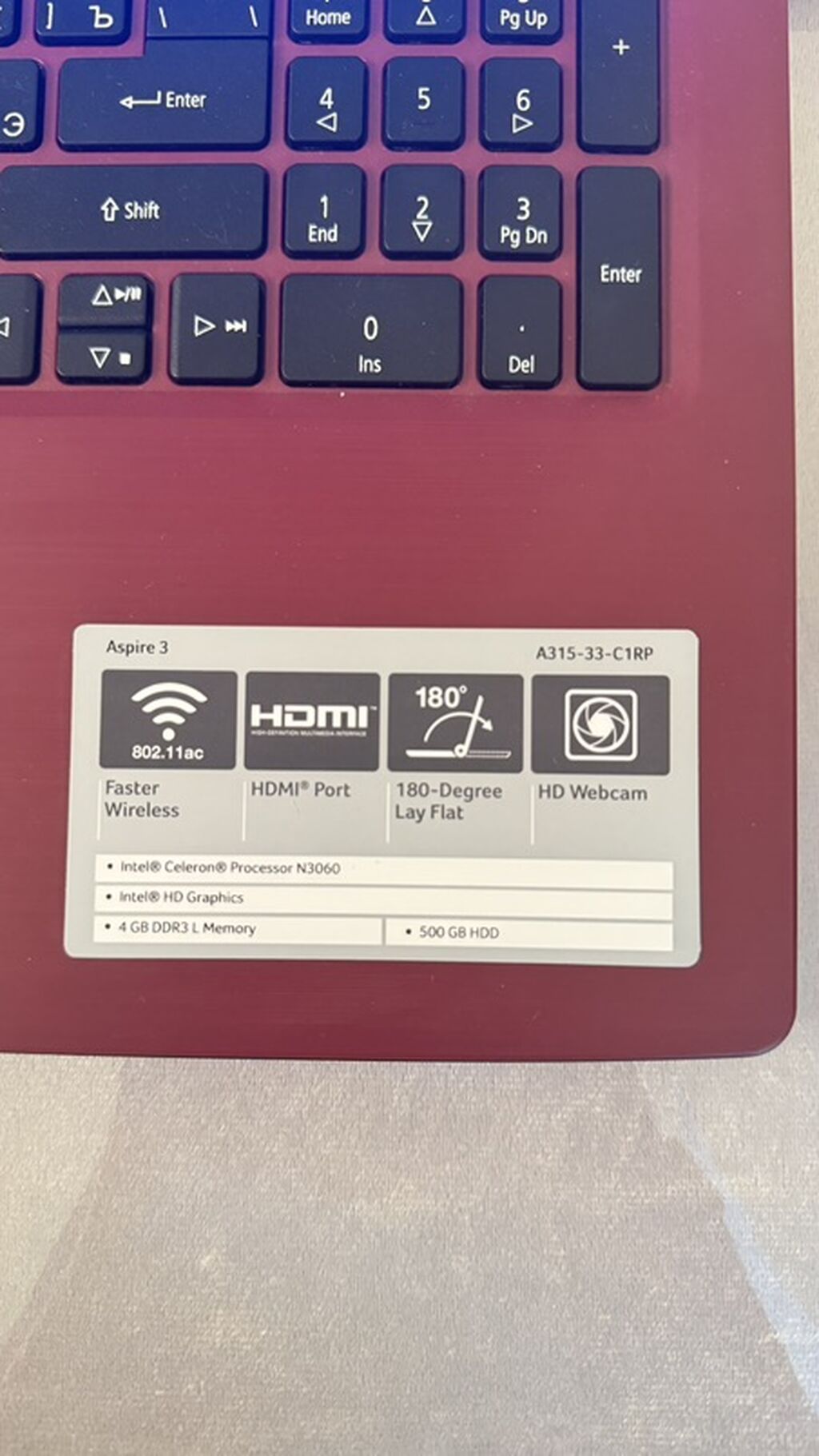 Acer Aspire 3 A315-33-C1RP noutbuk Heç bir problemi yoxdur - Rəng — Acer, Masazır (3)