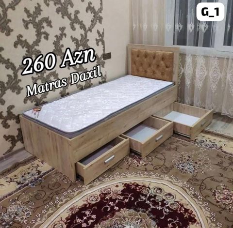 Tek nəfərlik çarpayı – matrass daxil - Ölçü: təxminən tək nəfərlik — Sumqayıt