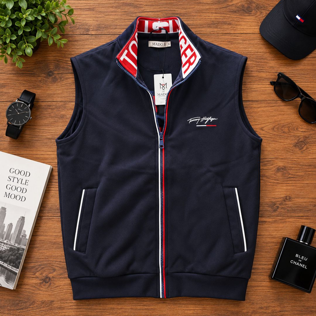 Kişi jileti Tommy Hilfiger HR-1, göy, poliester, ölçü L — Mallar, Bakı (2)