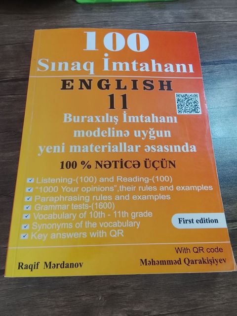 “100 Sınaq İmtahanı – English 11” hazırlıq vəsaiti, əla vəziyyətdədir — Bakı