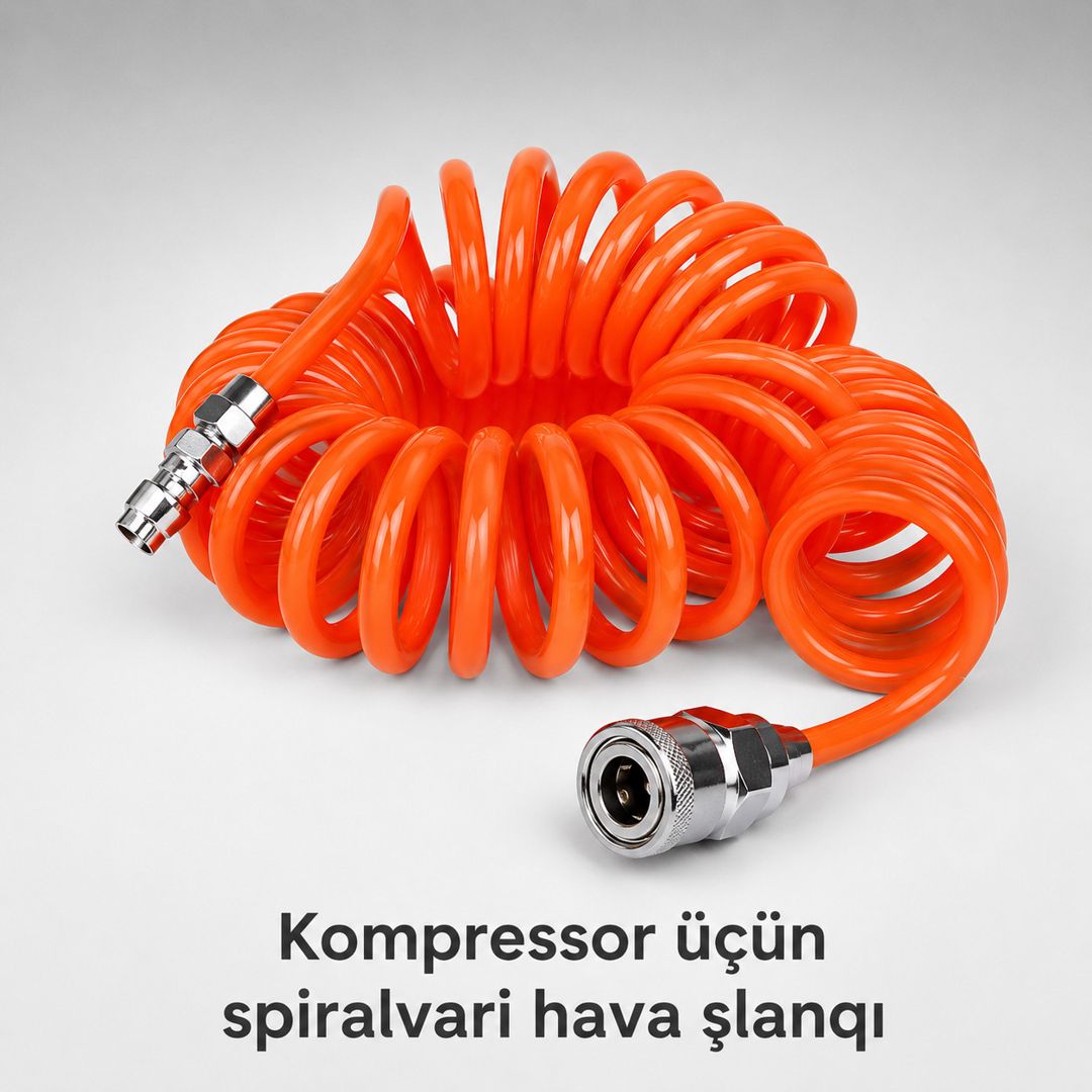 Kompressor üçün spiralvari hava şlanqı, plastik, 5 m — Mallar, Bakı