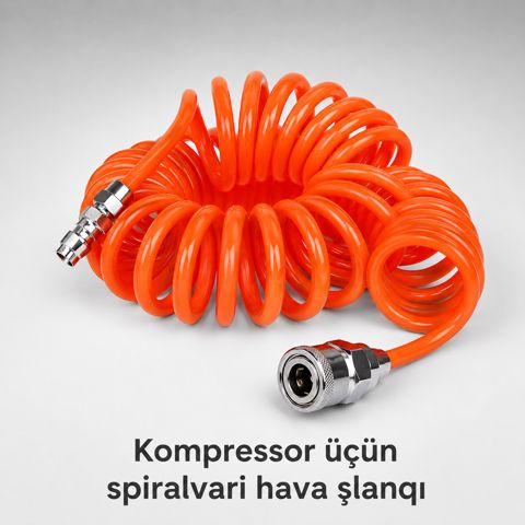 Kompressor üçün spiralvari hava şlanqı, plastik, 5 m — Bakı