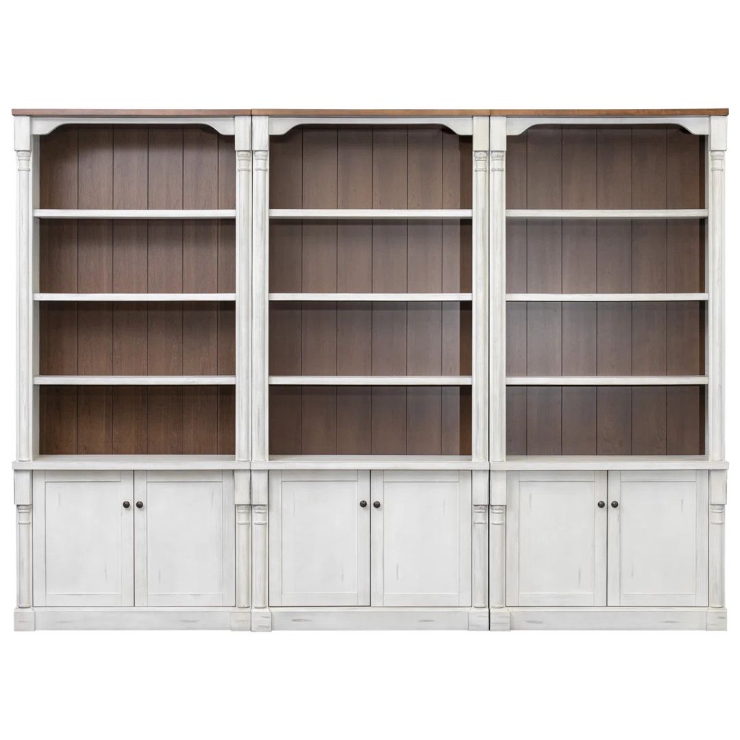 Kitab dolabı Elegant Wood ZARR1063, MDF/laminat, ağ, 240x320x40 sm — Şkaflar, Bakı (2)