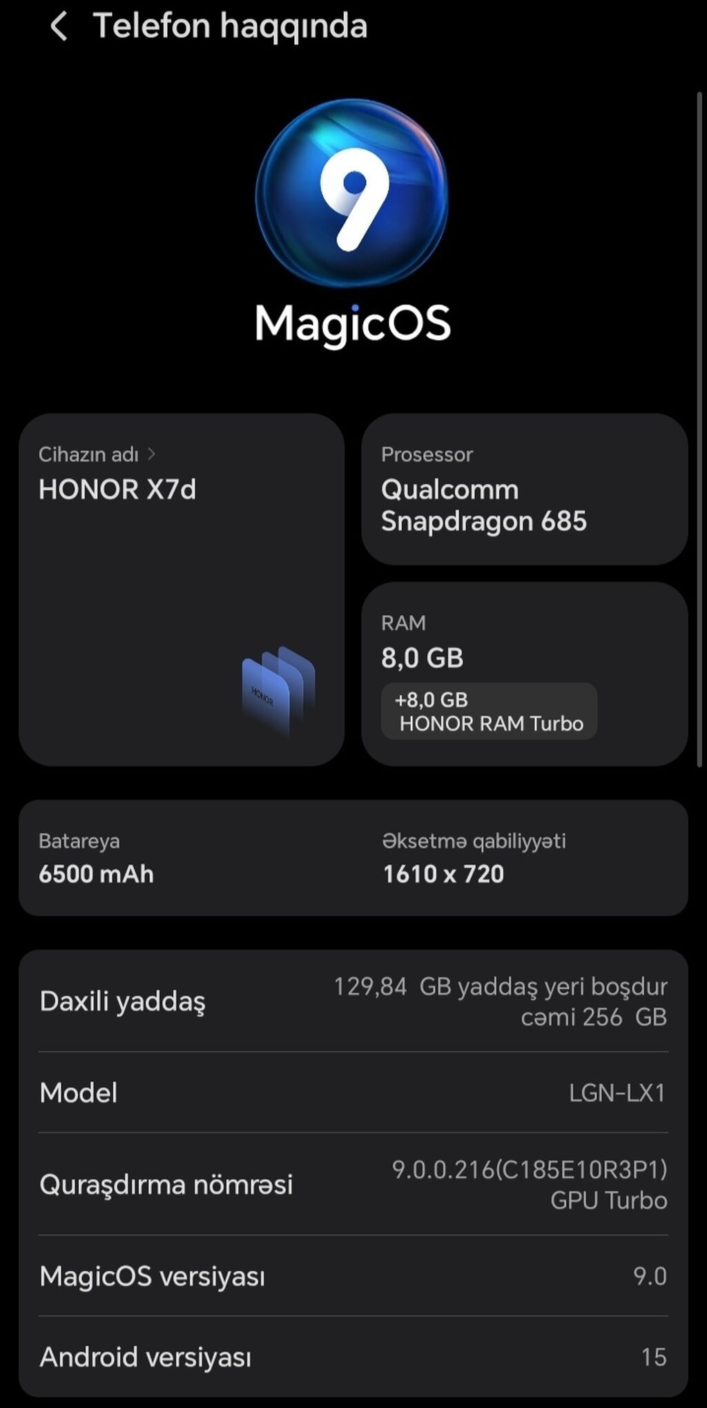 Honor X7d, 256 GB, rəng - Boz — Honor, Digah (2)
