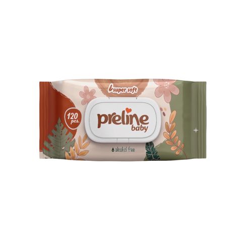 Uşaq nəm salfetləri Preline Super Soft, 120 əd — Bakı