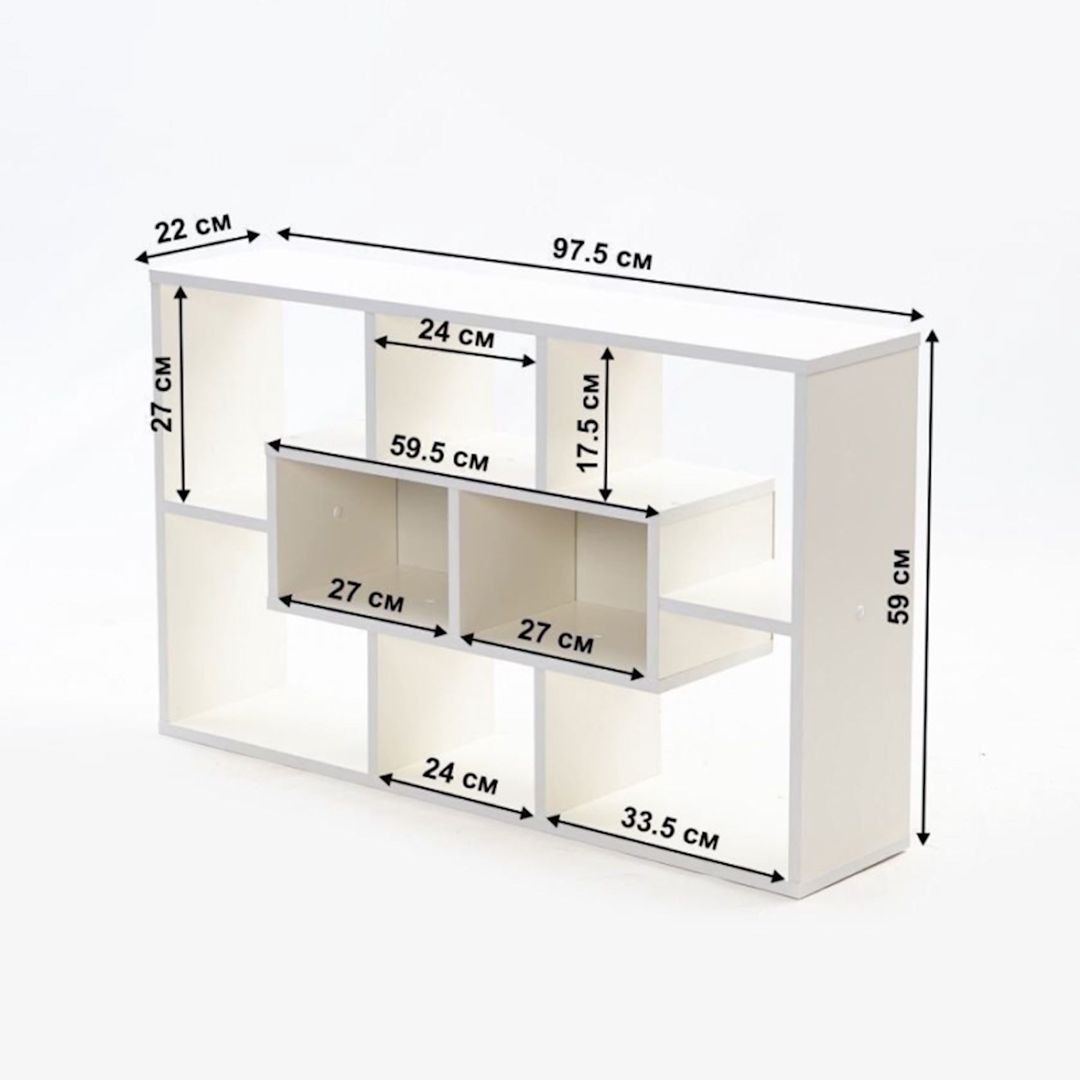 Stellaj, Ldsp, 97.5х59х22 sm, rəflərlə, ağ — Mallar, Bakı (2)